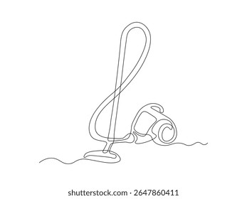 Abstract Vacuum Cleaner, continuous single one line art hand drawing sketch logo 
