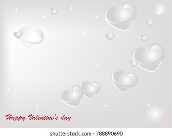 Abstract valentine background with grey hearts