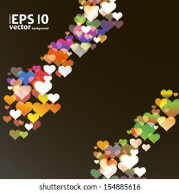Abstract valentine background with hearts. eps10 vector 