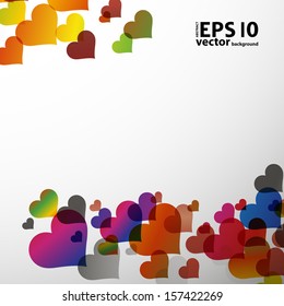 Abstract valentine background with hearts. eps10 vector