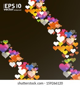 Abstract valentine background with hearts. eps10 vector 