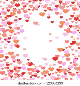 Abstract valentine background with hearts - vector