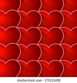 abstract valentine background texture with hearts and long shadow effect
