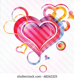 abstract valentine background vector with hearts