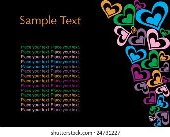 abstract valentine banner with black background