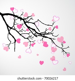 Abstract valentine branch