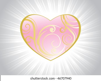 abstract valentine card with swirl