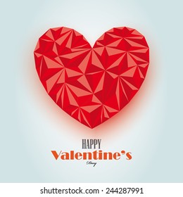 Abstract valentine card vector design with geometric heart