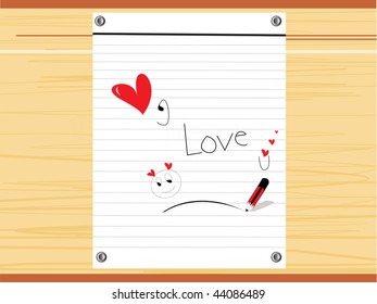 abstract valentine day background with notepad