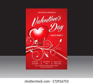 Abstract Valentine Day Flyer Vector illustration