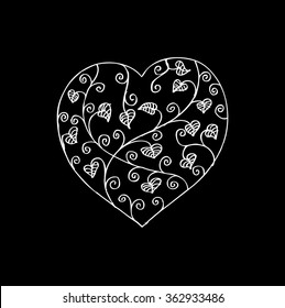 Abstract Valentine day greeting card. Hand drawing illustration.