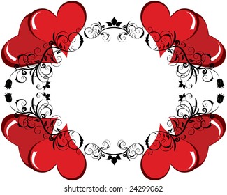 Abstract Valentine days background frame. Vector illustration.