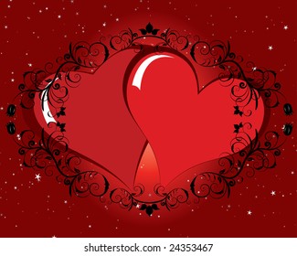 Abstract Valentine days background frame. Vector illustration.
