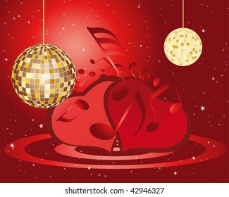 Abstract Valentine days background frame. Vector illustration.