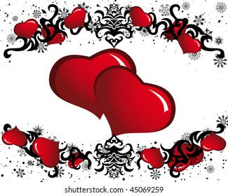 Abstract Valentine days background frame. Vector illustration.