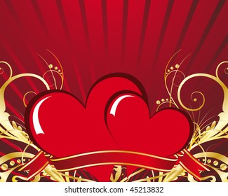 Abstract Valentine days background frame. Vector illustration.