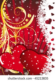 Abstract Valentine days background frame. Vector illustration.