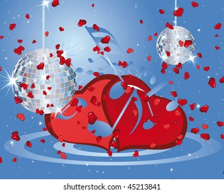 Abstract Valentine days background frame. Vector illustration.