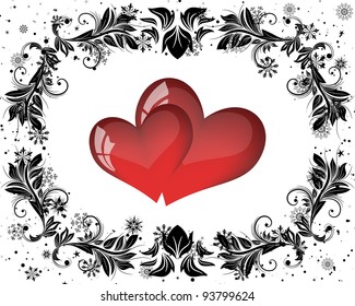 Abstract Valentine days background frame. Vector illustration.
