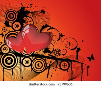 Abstract Valentine days background frame. Vector illustration.