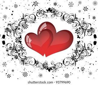 Abstract Valentine days background frame. Vector illustration.