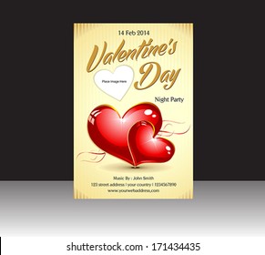abstract valentine flyer vector illustration