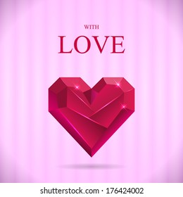 Abstract Valentine. Heart Gem. Vector