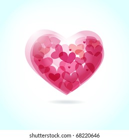 Abstract valentines background  with pink hearts