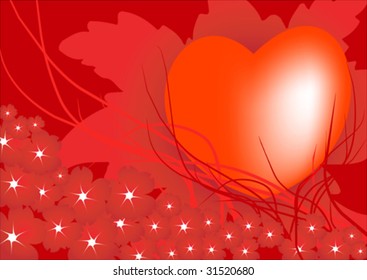 Abstract valentines background in red colors vector illustration