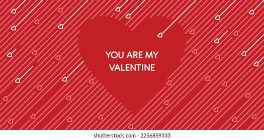 Abstract Valentine's card graphics template. Small hearts in background. You are my Valentine confession