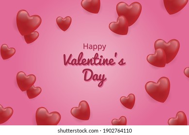 Resumen de los antecedentes del día de San Valentín con el corazón en 3d y fondo rosa