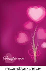 Abstract Valentines Day background with hearts. In vector.