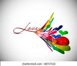 Abstract valentines day background, vector text design element.