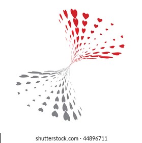 Abstract valentine's day card with heart wave background, vector illustration