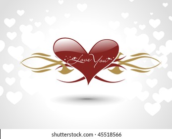 Abstract valentine's day card with heart background, vector illustration