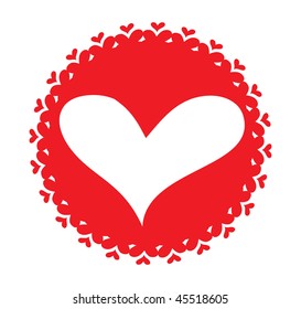 Abstract valentine's day card with heart background, vector illustration
