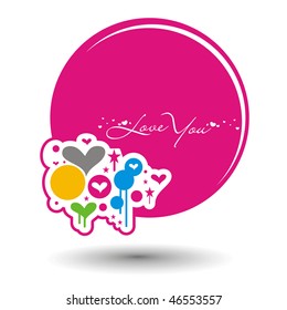 Abstract valentine's day card with space of your text, vector illustration