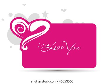 Abstract valentine's day card with space of your text, vector illustration