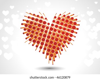 Abstract valentine's day card with vector 3d heart background, vector illustration