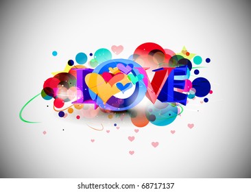 Abstract valentines day colorful background design element.