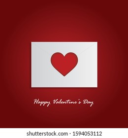 Abstract Valentine's day concept background with paper heart.Vector illustration.