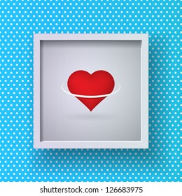 Abstract Valentine's Day design vector with framed heart with ring