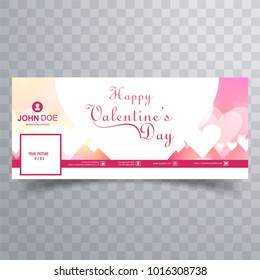 Abstract valentine's day facebook cover design illustration