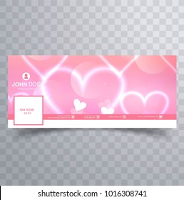 Abstract valentine's day facebook cover design illustration