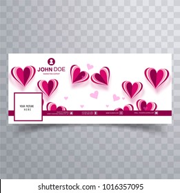 Abstract valentine's day facebook cover design illustration