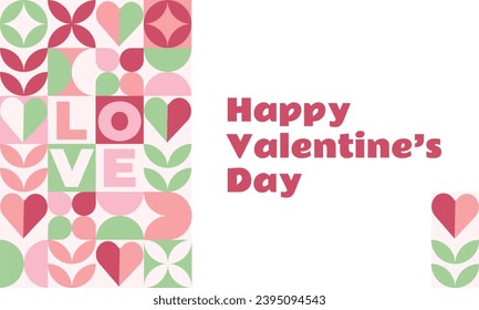 Abstract Valentine's Day greeting banner. Vector illustration