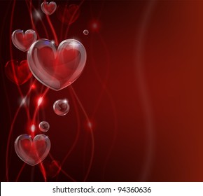 An abstract valentines day heart background illustration.