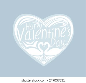 Abstract Valentines day heart in blue background