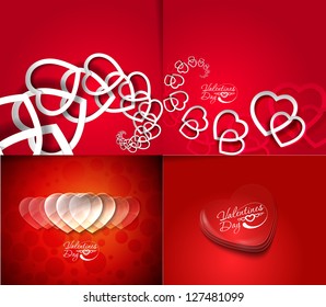 Abstract valentines day hearts, eps10 vector