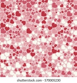 Abstract Valentine's Day hearts. Seamless background for your design. Vector illustration. Love concept. Cute wallpaper. Good idea for Wedding and Valentines day card